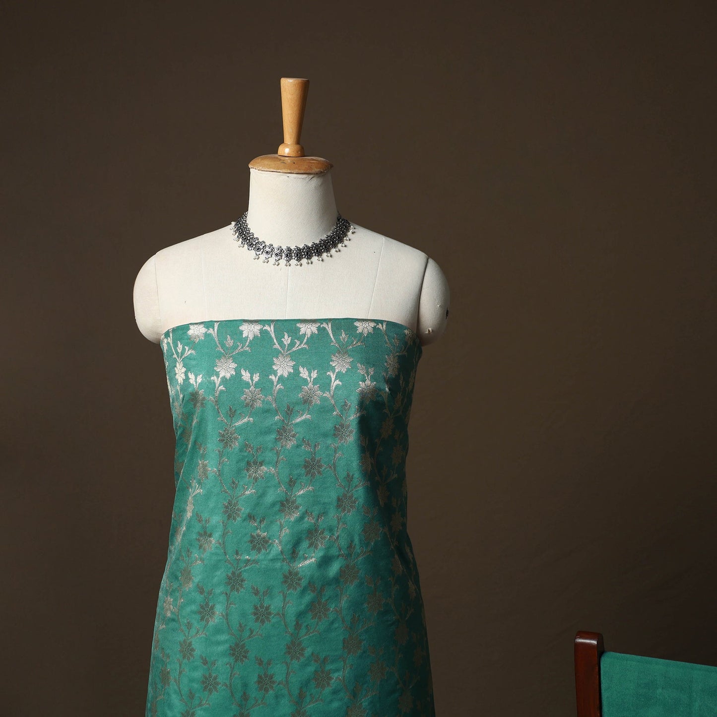 Banarasi weaving katan dupion silk 3pc unstitched dress
