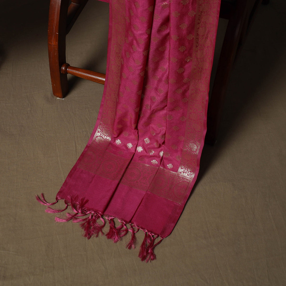 Banarasi weaving katan dupion silk 3pc unstitched dress