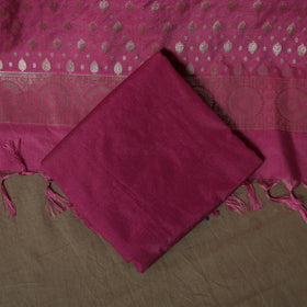 Banarasi weaving katan dupion silk 3pc unstitched dress