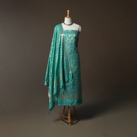 white christmas dresses Pure Katan Silk Handlooms Banarasi Dress material With Meenakari — The  Handlooms
