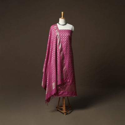 Banarasi weaving katan dupion silk 3pc unstitched dress