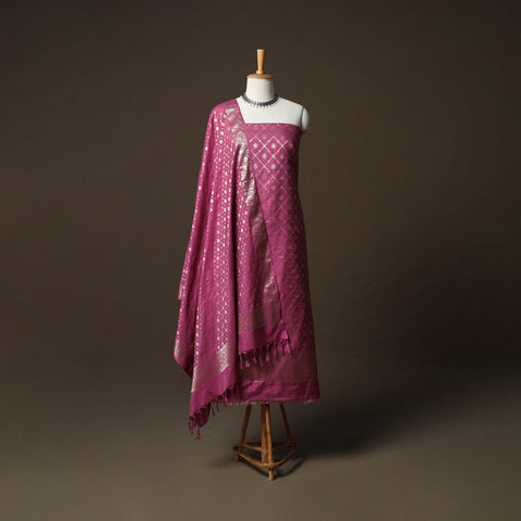 Banarasi weaving katan dupion silk 3pc unstitched dress