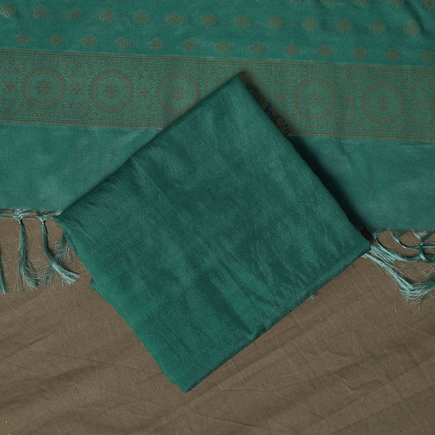 Banarasi weaving katan dupion silk 3pc unstitched dress