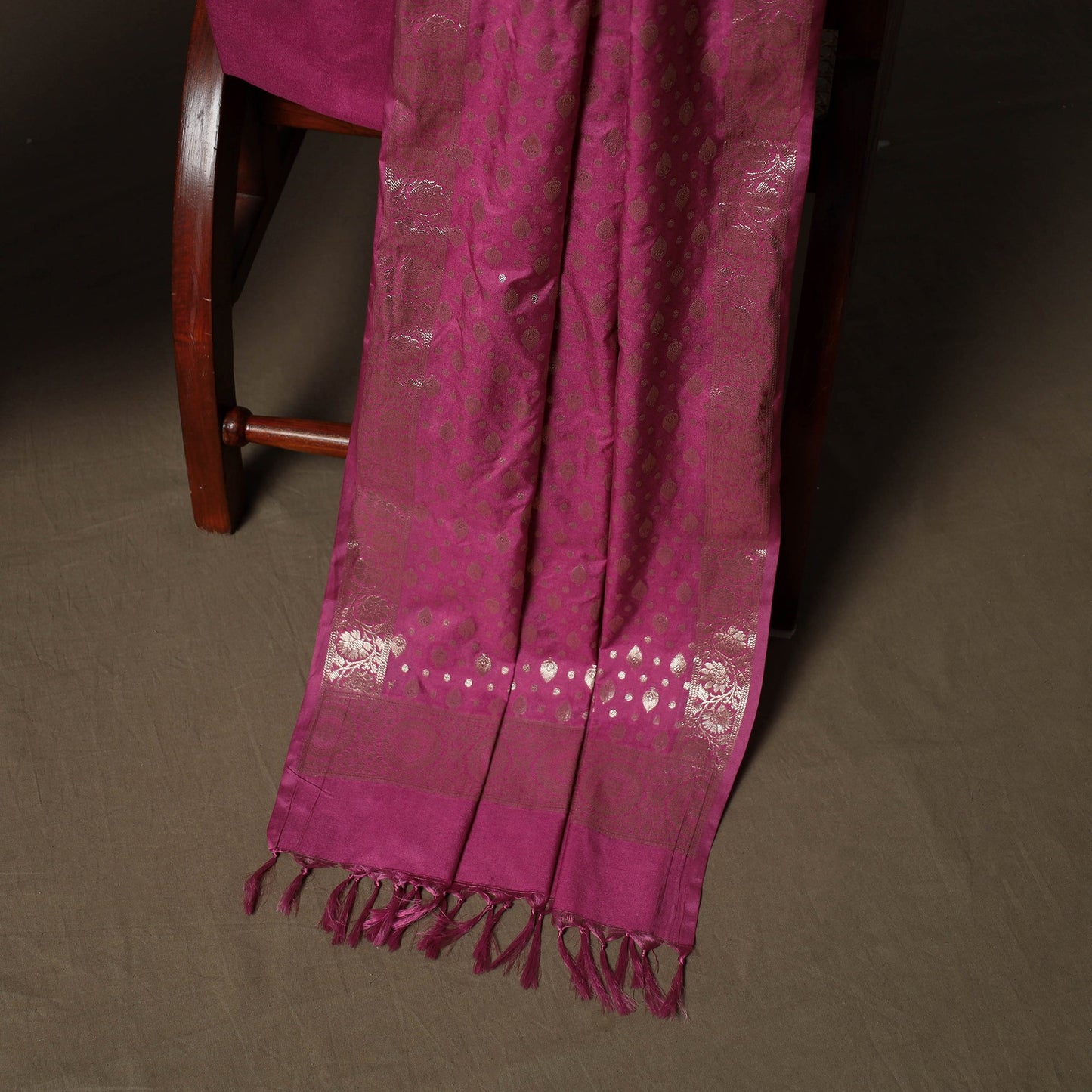 Banarasi weaving katan dupion silk 3pc unstitched dress