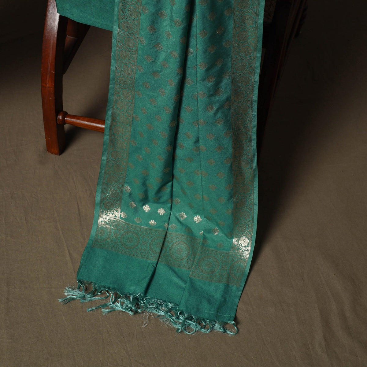 Banarasi weaving katan dupion silk 3pc unstitched dress