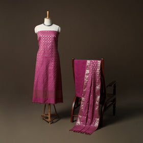 Banarasi weaving katan dupion silk 3pc unstitched dress