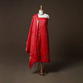 Banarasi weaving katan dupion silk 3pc unstitched dress