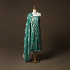 Banarasi weaving katan dupion silk 3pc unstitched dress