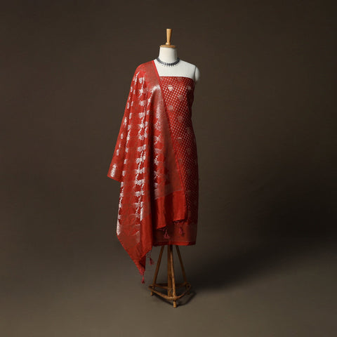 Banarasi weaving silk 3pc unstitched dress material suit