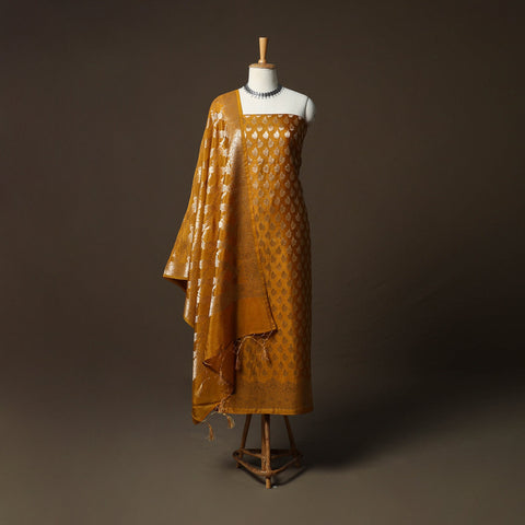Banarasi weaving silk 3pc unstitched dress material suit