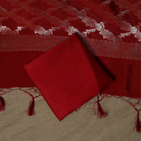 Banarasi weaving silk 3pc unstitched dress material suit