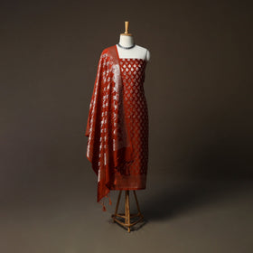 Banarasi weaving silk 3pc unstitched dress material suit