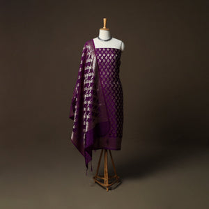 Banarasi weaving silk 3pc unstitched dress material suit