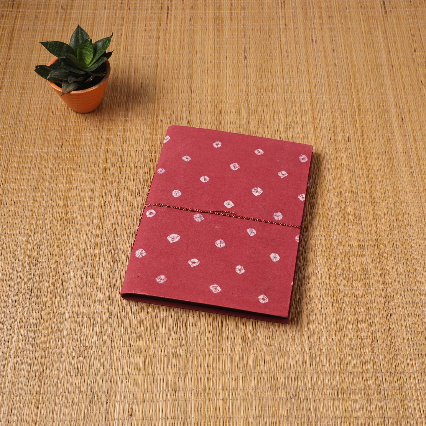 Bandhani fabric cover handmade paper photo album (12 x 10