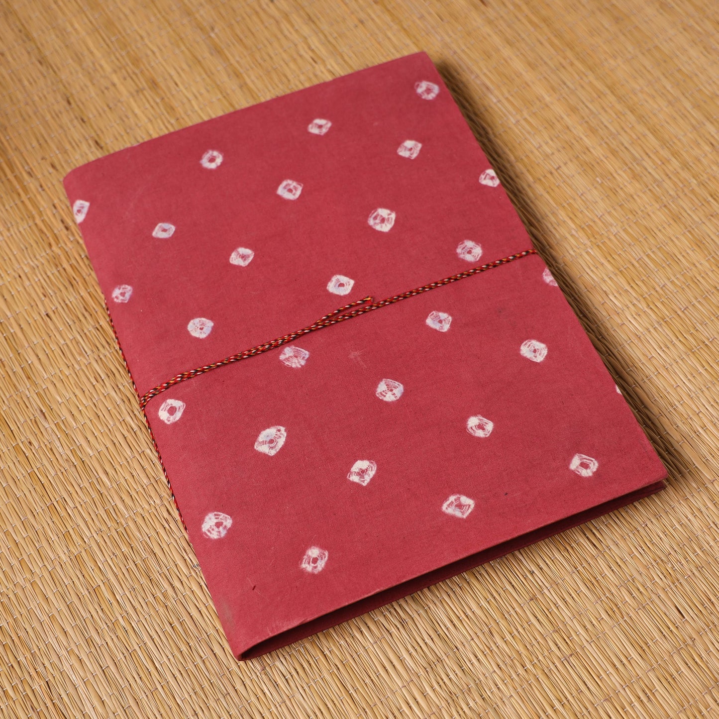 Bandhani fabric cover handmade paper photo album (12 x 10