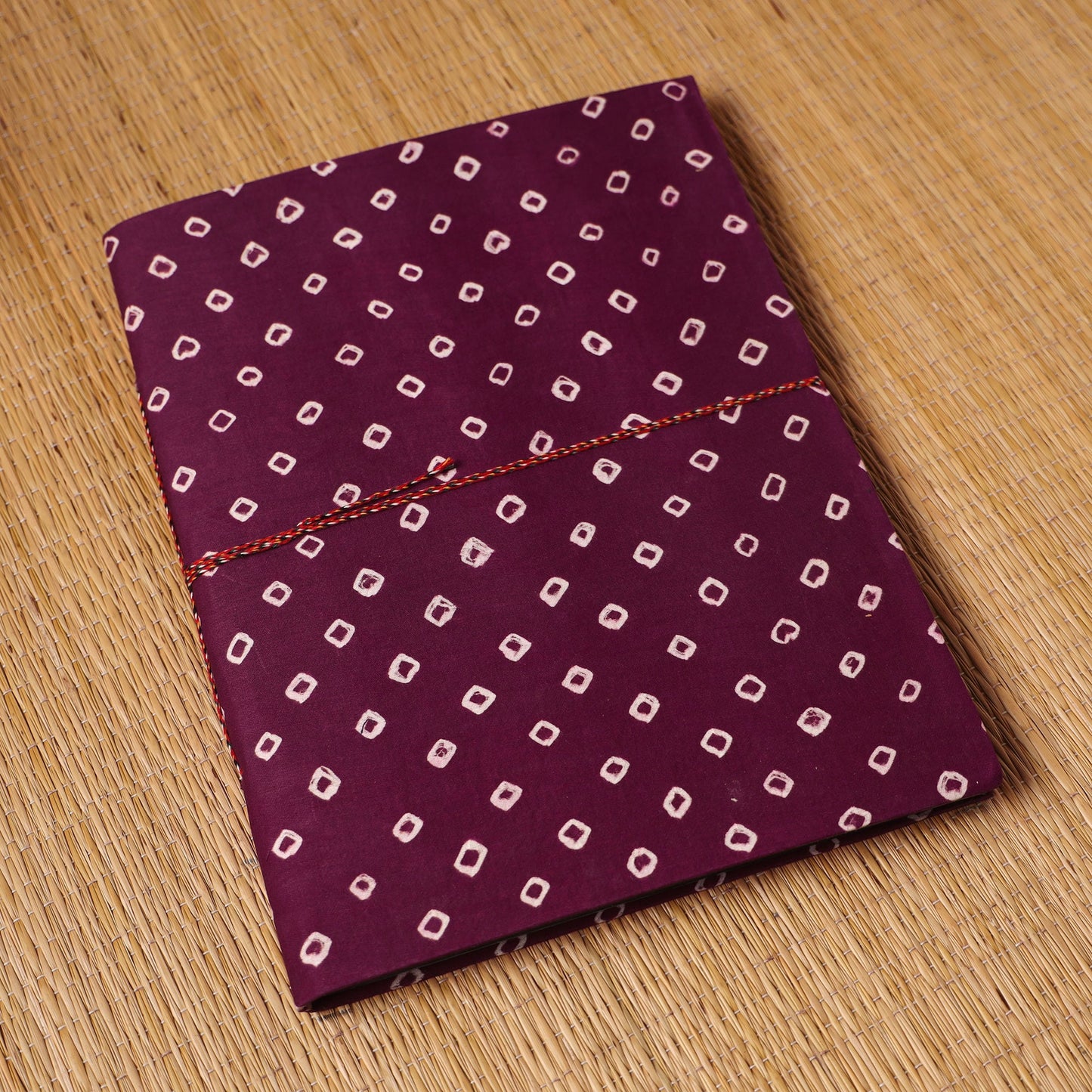 Bandhani fabric cover handmade paper photo album (12 x 10