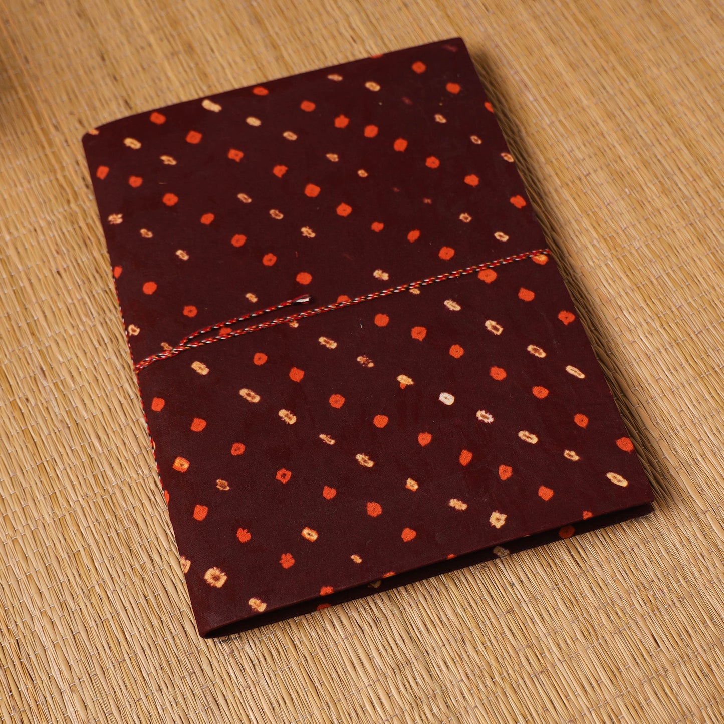 Bandhani fabric cover handmade paper photo album (12 x 10