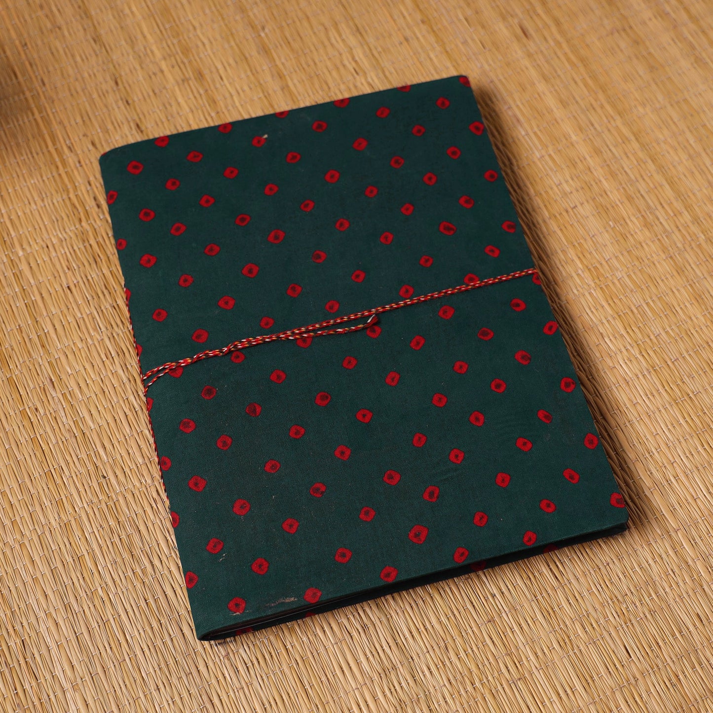 Bandhani fabric cover handmade paper photo album (12 x 10