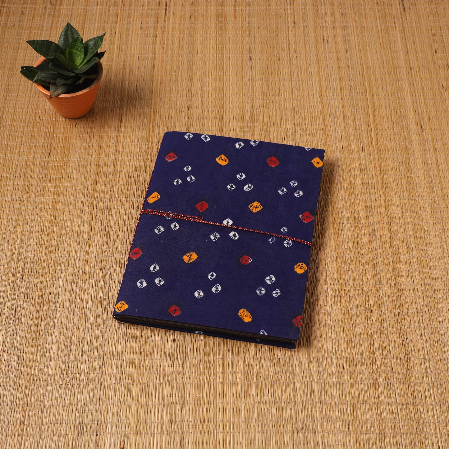 Bandhani fabric cover handmade paper photo album (12 x 10