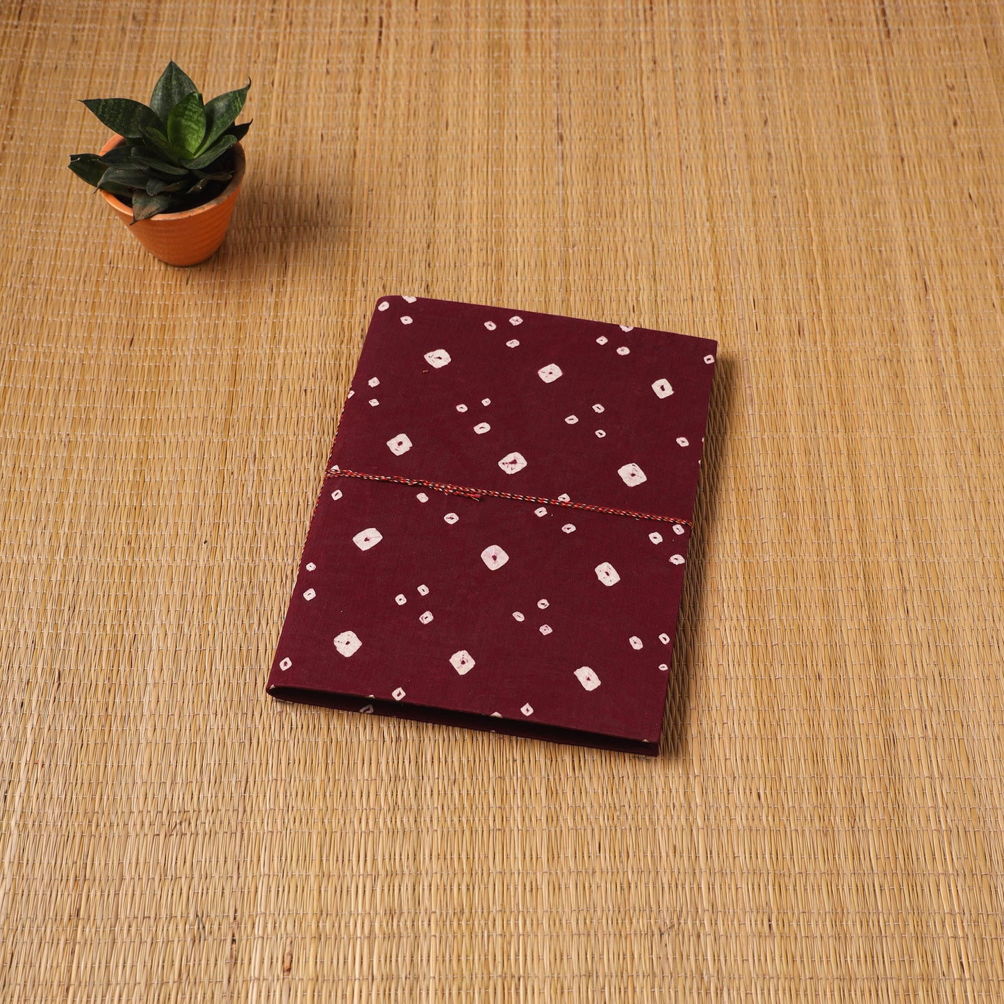 Bandhani fabric cover handmade paper photo album (12 x 10