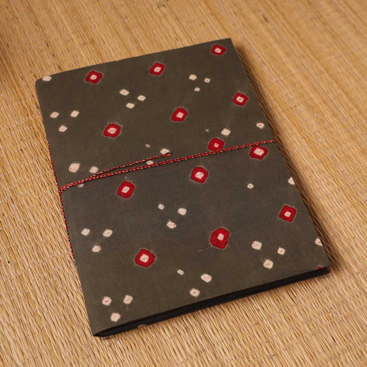 Bandhani fabric cover handmade paper photo album (12 x 10