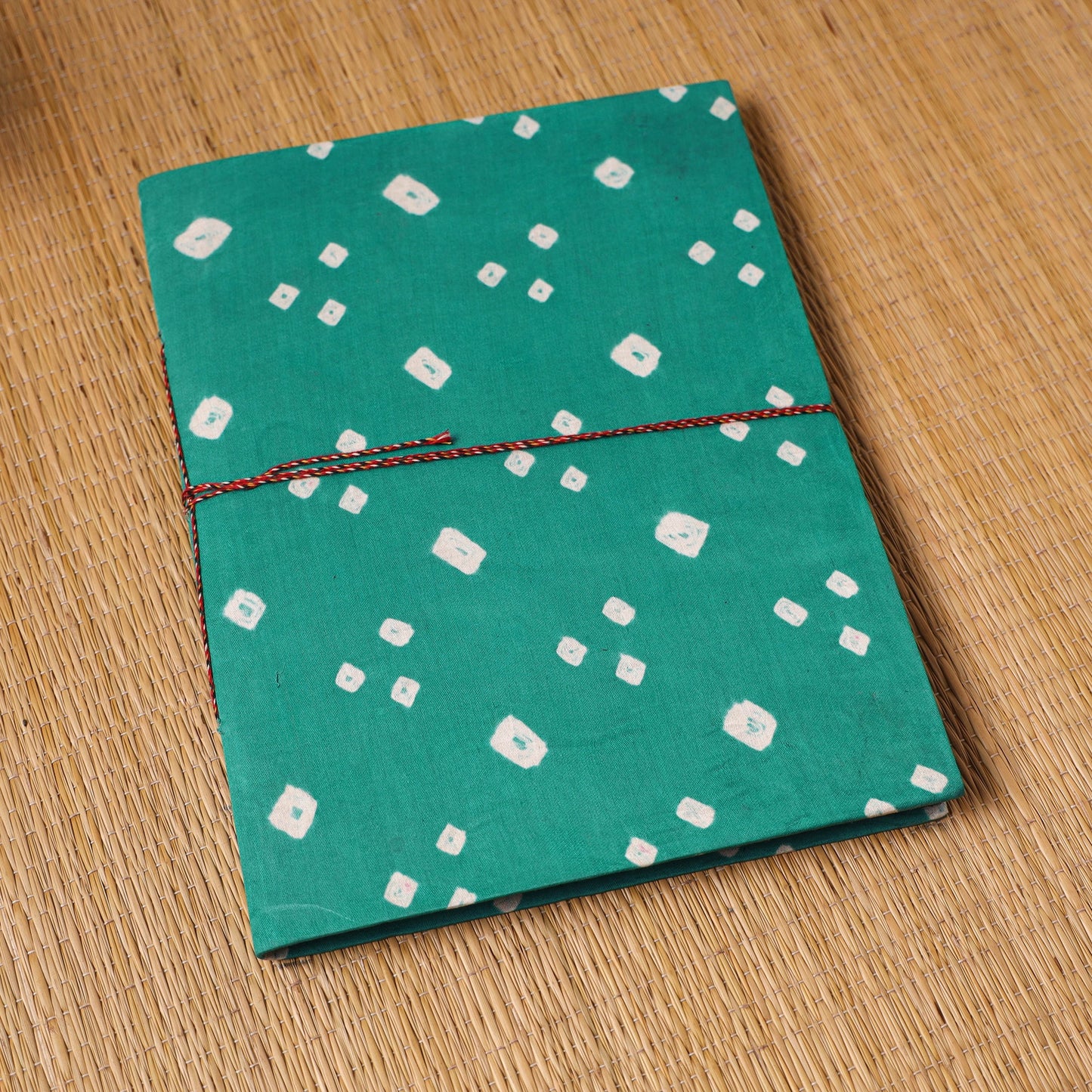 Bandhani fabric cover handmade paper photo album (12 x 10