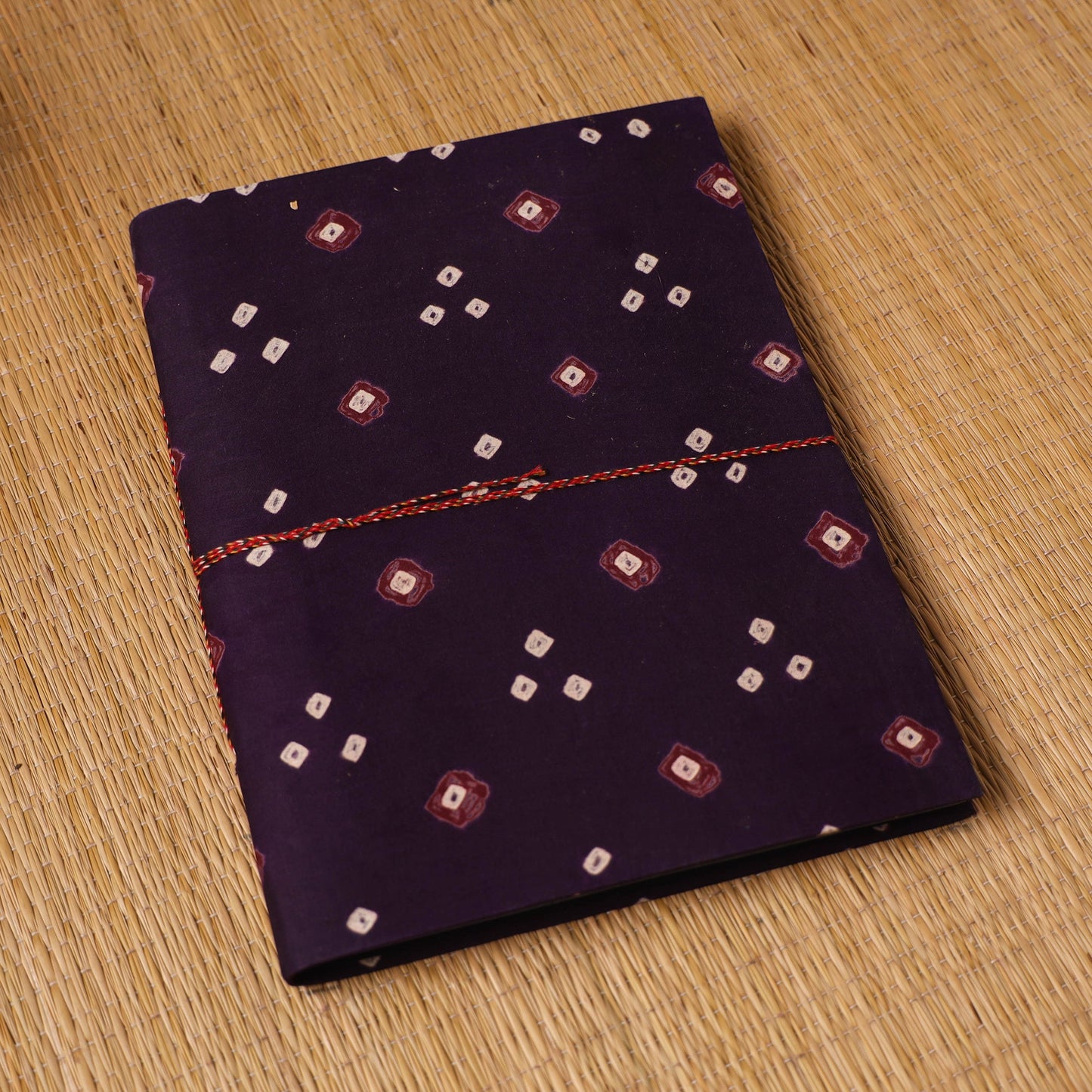 Bandhani fabric cover handmade paper photo album (12 x 10