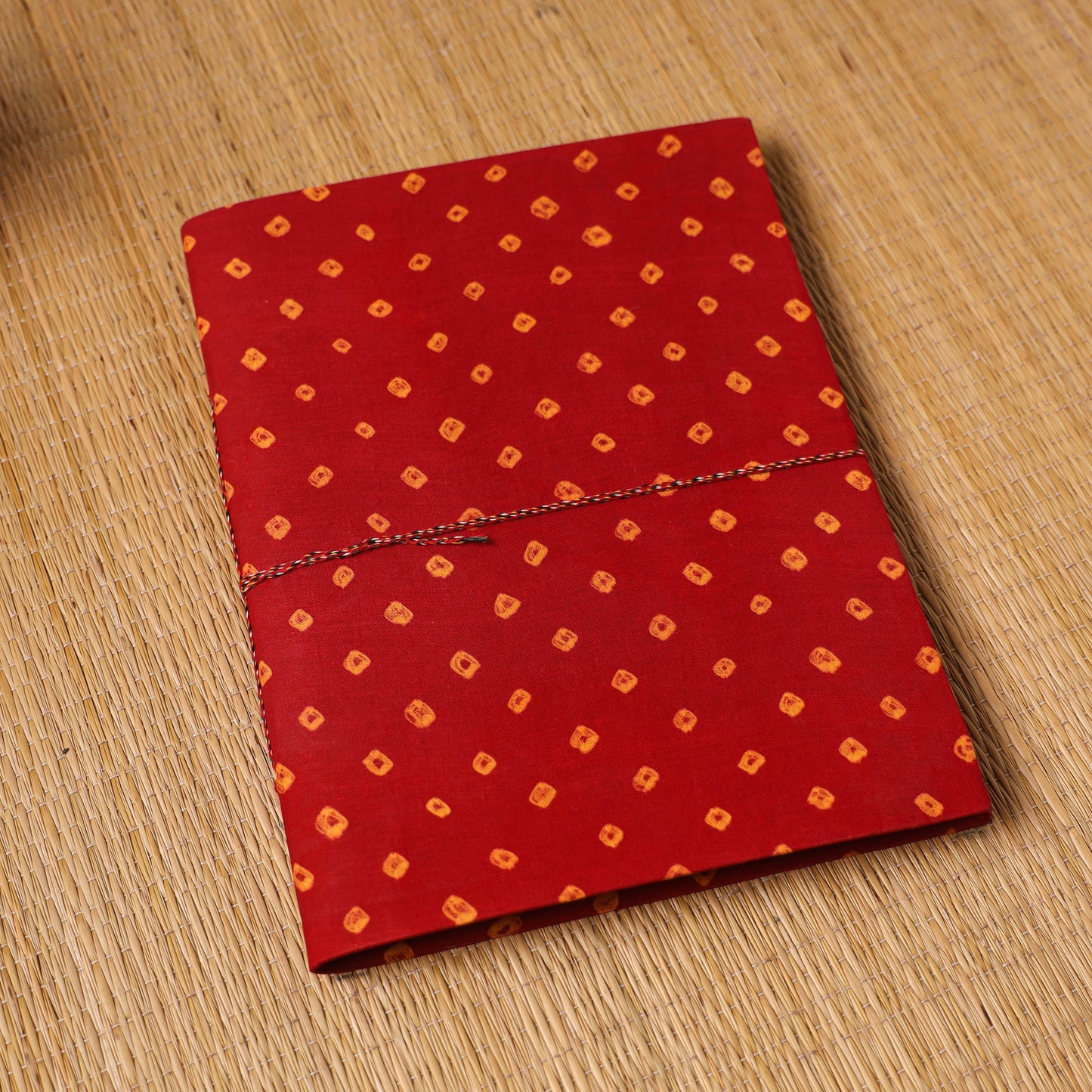 Bandhani fabric cover handmade paper photo album (12 x 10