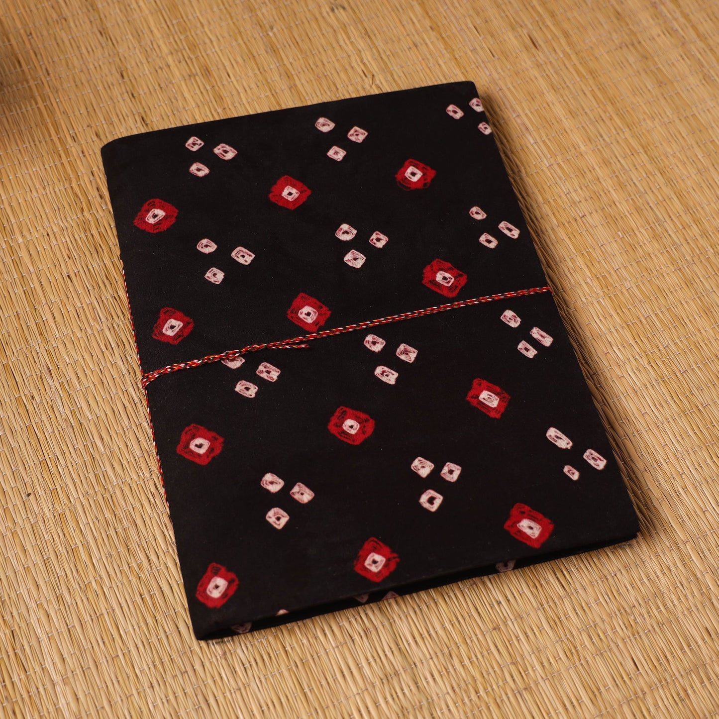 Bandhani fabric cover handmade paper photo album (12 x 10