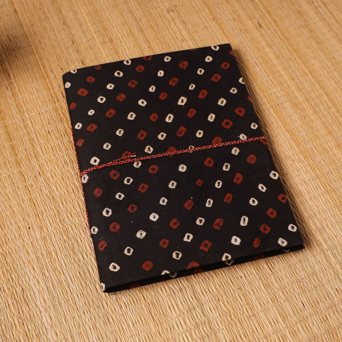 Bandhani fabric cover handmade paper photo album (12 x 10