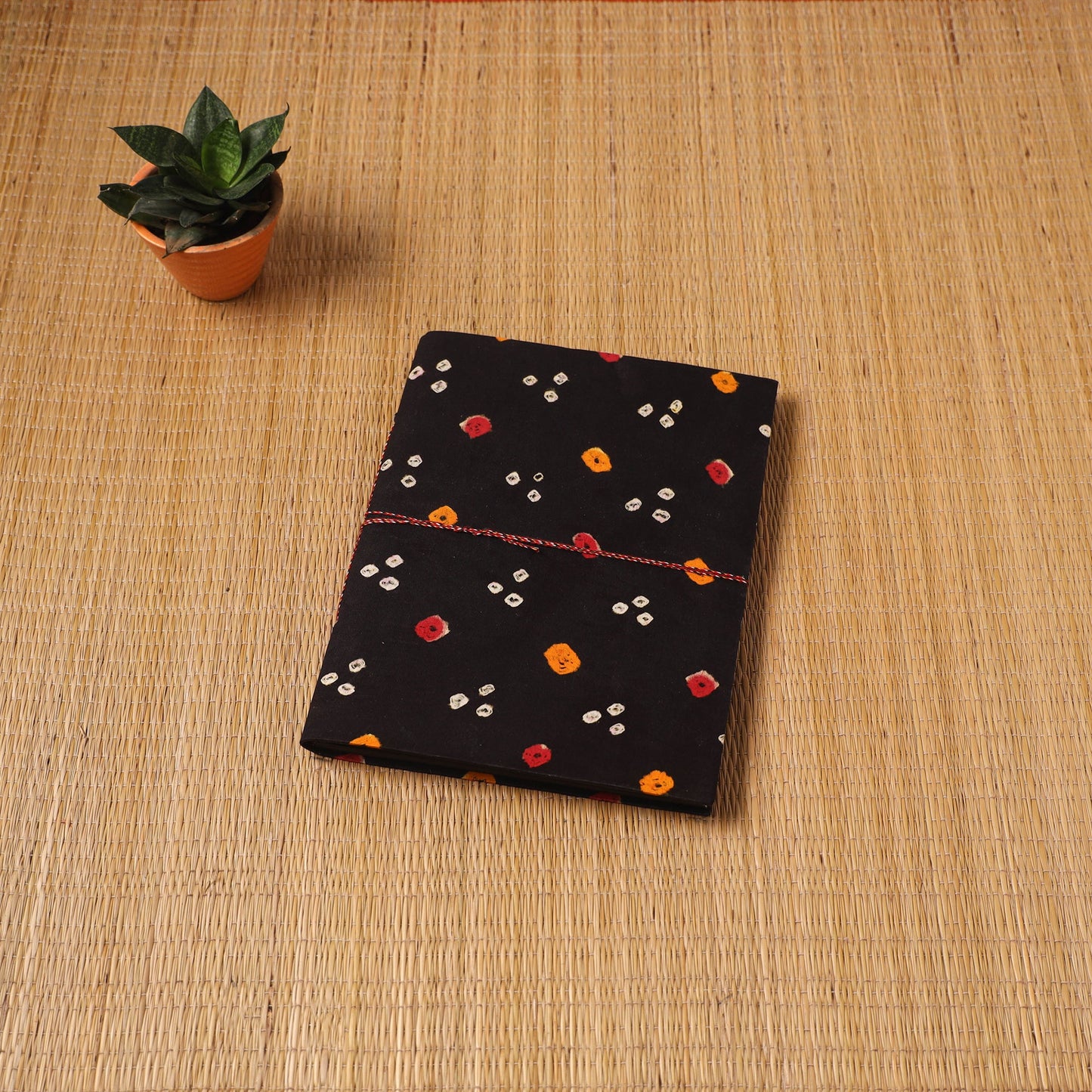 Bandhani fabric cover handmade paper photo album (12 x 10