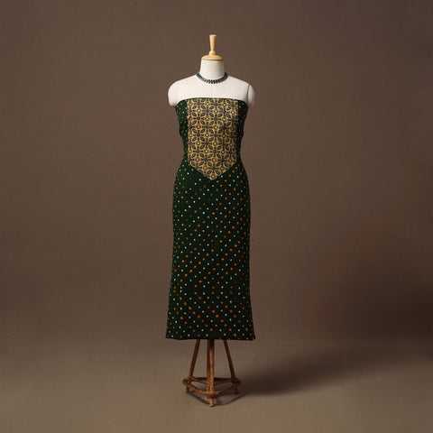 Bandhani patchwork cotton unstitched kurta material (3m) 01