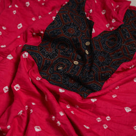 Bandhani patchwork cotton unstitched kurta material (3m) 01