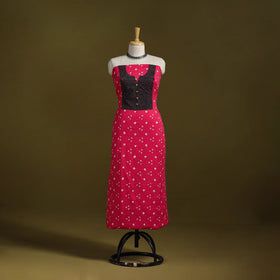 Bandhani patchwork cotton unstitched kurta material (3m) 01