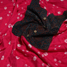 Bandhani patchwork cotton unstitched kurta material (3m) 02