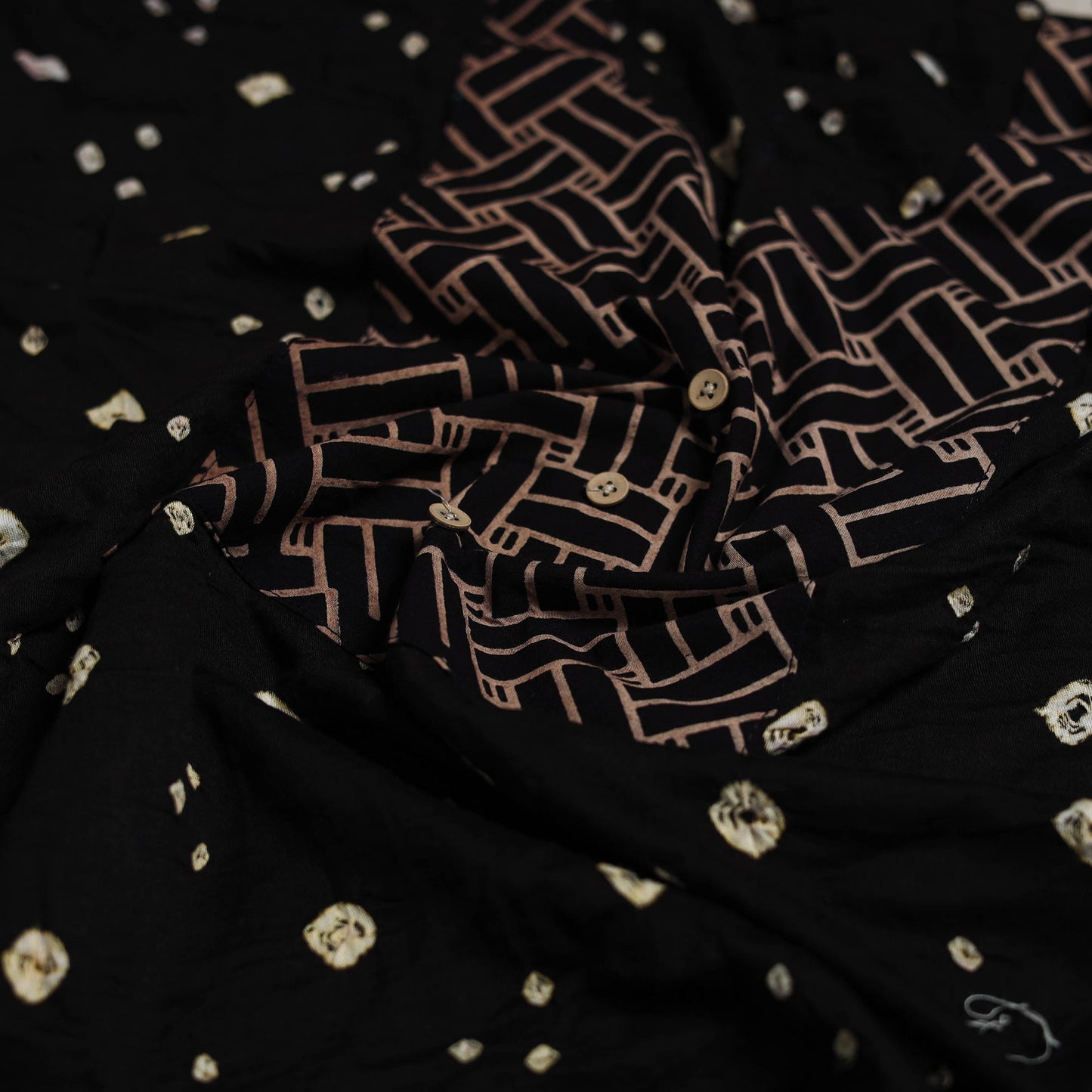 Bandhani patchwork cotton unstitched kurta material (3m) 03