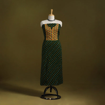 Bandhani patchwork cotton unstitched kurta material (3m) 04