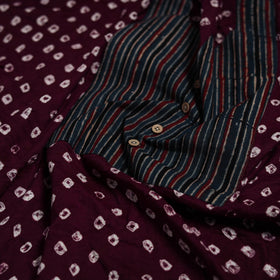 Bandhani patchwork cotton unstitched kurta material (3m) 07