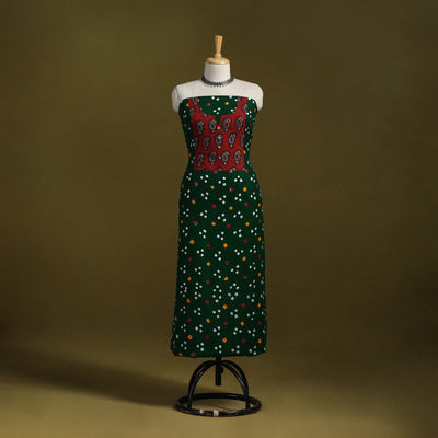 Bandhani patchwork cotton unstitched kurta material (3m) 08