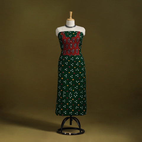 Bandhani patchwork cotton unstitched kurta material (3m) 08