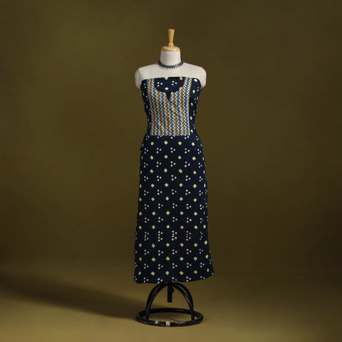 Bandhani patchwork cotton unstitched kurta material (3m) 09