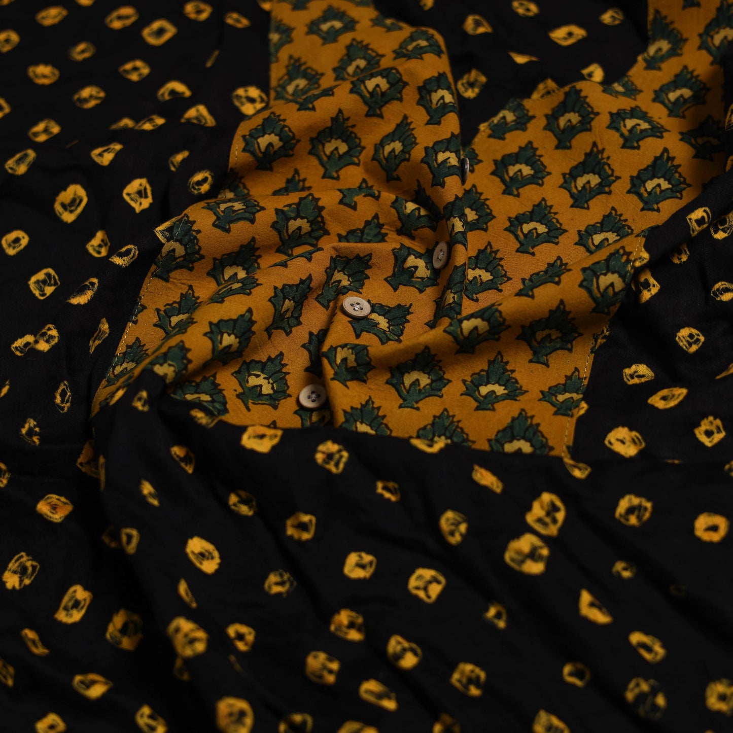 Bandhani patchwork cotton unstitched kurta material (3m) 11