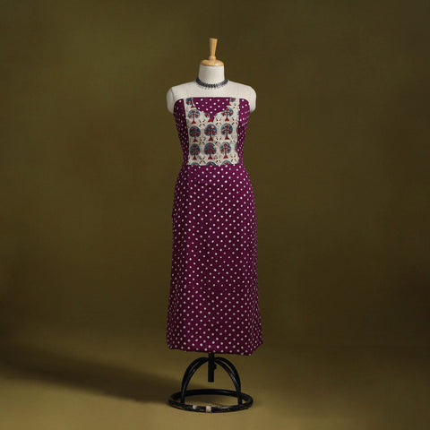 Bandhani patchwork cotton unstitched kurta material (3m) 12