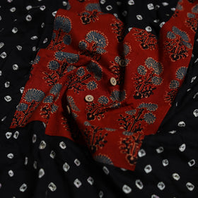 Bandhani patchwork cotton unstitched kurta material (3m) 14