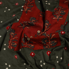 Bandhani patchwork cotton unstitched kurta material (3m) 16