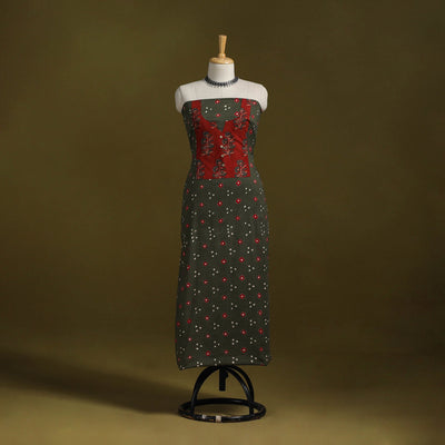 Bandhani patchwork cotton unstitched kurta material (3m) 16