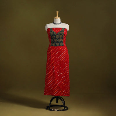 Bandhani patchwork cotton unstitched kurta material (3m) 17