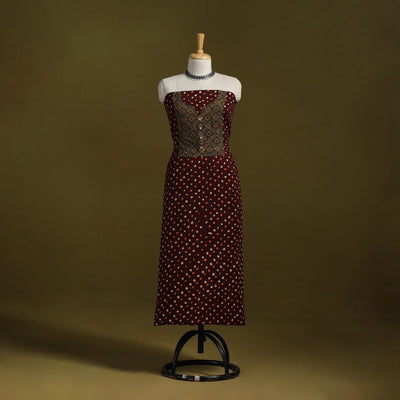 Bandhani patchwork cotton unstitched kurta material (3m) 19