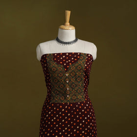 Bandhani patchwork cotton unstitched kurta material (3m) 19