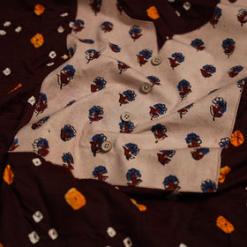 Bandhani patchwork cotton unstitched kurta material (3m) 23